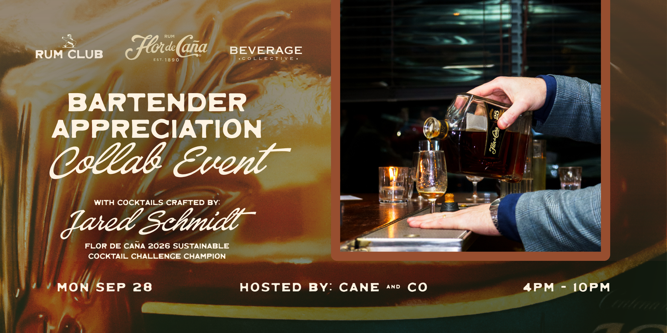 Rum Club and Flor de Caña campaign banner